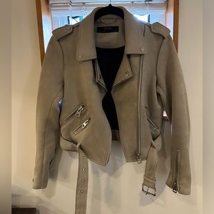 Zara suede moto jacket